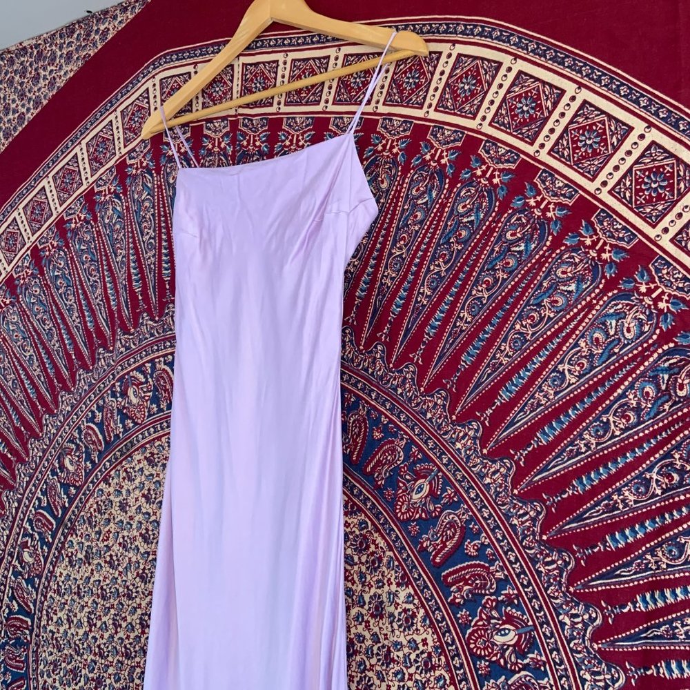 NWT Djerf Avenue Dream Dress Maxi Iris Purple Silk-Like Size Medium - Picture 5 of 16